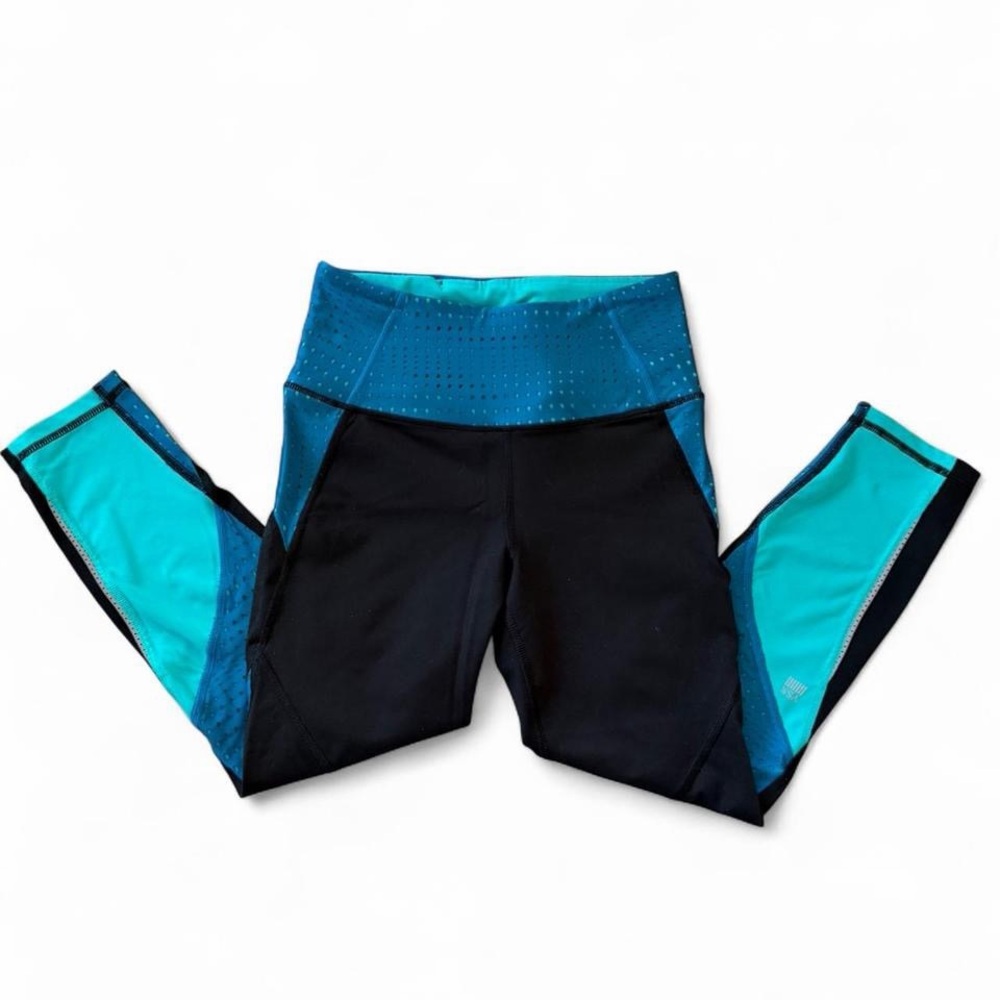 Victoria's Secret Women’s Teal and Black Capri Leggings